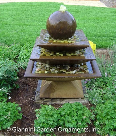 Giannini Garden Shallow Three Tier Tapered Square Fountain